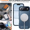 5 x MOZOTER for iPhone Air Case with Kickstand,[Compatible with MagSafe] [12FT Military Grade Protection] Slim Translucent Matte Shockproof Phone Case,6.5",Blue