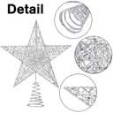 Christmas Tree Toppers Xmas Glitter Silver Hollow Star Treetop Topper for Christmas Tree Decoration