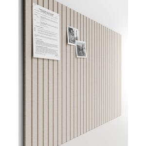 Bumusty Large Cork Board Alternative-47 x35 Felt Bulletin Board Tiles, with 30 Pushpins, 70 Adhesive Tabs, 12-Pack Slat Wall Paneling, Cork Boards for Office Push Pin Board Felt Board-Oatmeal