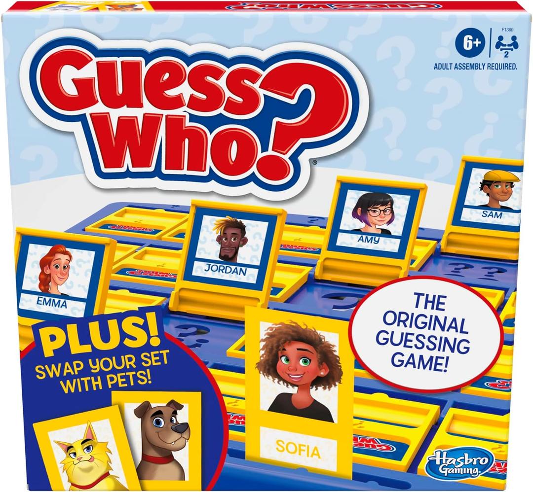 Hasbro Gaming Guess Who? Board Game, with People and Pets Cards, The Original Guessing Game, Kids, Ages 6+