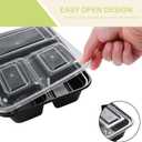 LOKATSE HOME 12 Pack 3 Compartment Meal Prep Food Storage Containers with Lids Reusable Take Out Box, BPA Free, Stackable, Microwave/Dishwasher/Freezer Safe (43 oz)