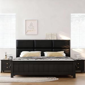Fromann Upholstered Wall Mounted Headboard for Queen/TXL/King Size Beds, Peel and Stick Headboard 23.6" x 11.8"/PC, Interior Wall Panels for Bedroom Study, Headboards Only (3, Black)