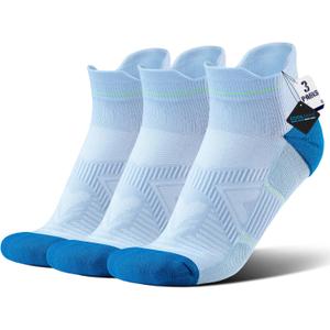2 x BRISIRA Bamboo Viscose Compression High Ankle Socks Men Women Cushioned Anti Blister HIking Golf Arch Support Running Socks (Blue, XL)