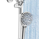 MakeFit Dual Handheld Shower Head Combo, 2-in-1 Rain Shower Heads System 8 Inch Rainfall Shower Head and 10 Modes High Pressure Hand Held Showerhead with Built-in Power Wash (Silver)