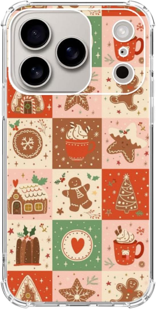 BESUC WICH Gingerbread Christmas Phone Case for iPhone 17 Pro Max, Christmas Cookies Phone Cover for iPhone 17 Pro Max, Cool TPU Bumper Phone Case