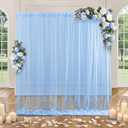 SiinvdaBZX 10FT x 10FT Tulle Backdrop Curtains, Baby Blue Sheer Tulle Wedding Drapes Photo Background Fabric Decor for Bridal Shower Birthday Party Baby Shower Reception Photo Shoot