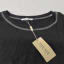 Ekouaer Women Waffle Knit Lounge Short Sleeve Top with Pockets Small