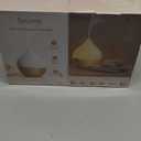 SALKING Essential Oil Diffuser, 100ml Small Aromatherapy Diffuser with Auto Shut-Off Function, Ultrasonic Diffusers for Essential Oils, Cool Mist Humidifier with Warm White Lights, for Office Home (White + Wooden Grain), Pack of 2 