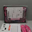 Indoor Basketball Hoop Pro,Basketball Hoop Over The Door - Upgraded Anti-Impact Backboard, with LED Light/Scoreboard/4 Balls-Basketball Toys Pink