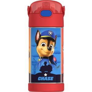 THERMOS FUNTAINER Water Bottle with Straw - 12 Ounce - Kids Stainless Steel Vacuum Insulated Water Bottle with Lid, Paw Patrol
