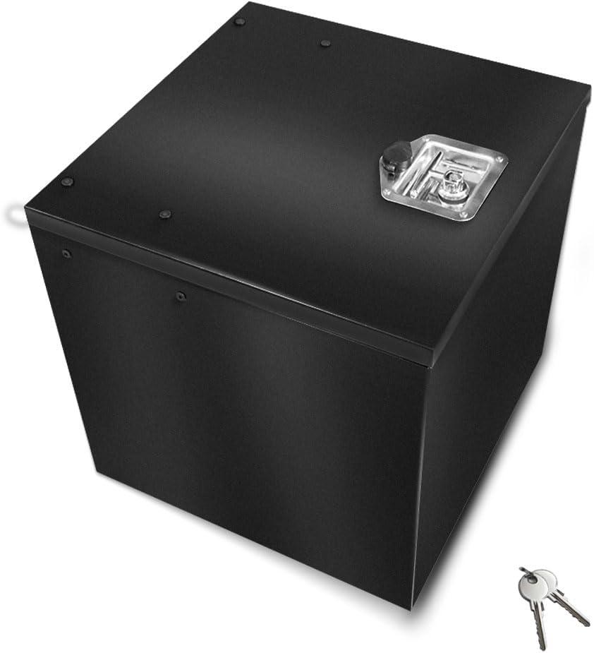 Heavy Duty Tool Box Chest Box Trailer Tongue Box for Pick Up Truck Bed RV Trailer Black Rectangle Truck Bed Storage with Side Handle,Lock and Keys(black)