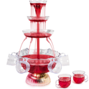 Nostalgia 3Tier Party Fountain Holds 1 Gallon, LED Lighted Base, Includes 5 Reusable Cups, Clear