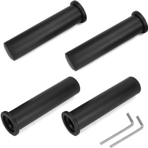 QWORK Adapter Sleeves 1" to 2"  8" Length, 2 Pairs, 600 lbs Load, Locking Bolt & Caps for Racks, Bars & Plates