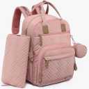 Iniuniu Diaper Bag Backpack, 4 in 1 kit Large Unisex Baby Bags for Boys Girls, Waterproof Travel Back Pack with Diaper Pouch, Pink