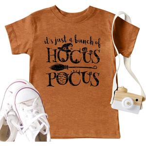 LAZYCHILD It's Just A Bunch of Hocus Pocus Halloween T Shirt Toddler Boys Girls Sanderson Sister Graphic Tee Shirts (Brown)