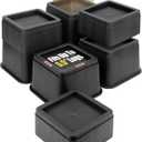 8 inch Bed Risers Adjustable Furniture Risers - Heavy Duty Non-Slip Lift Supports for Beds/Couches/Sofas, Durable Square Design with Creates Storage Space (4 Pack Black, Huge5.5 8 inch)