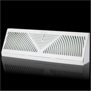 18 inch Baseboard Register Vent Cover,18 inch Baseboard Vent Cover for 18 Duct, White Baseboard Diffusers Heater Vent for Floor Wall with Adjust Lever and 3 Ways Maximum Air Flow, 18 inch-1PK