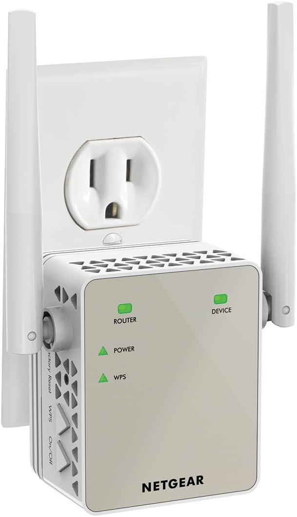 NETGEAR Dual-Band WiFi 5 Range Extender (EX6170)  Coverage up to 1,500 sq. ft., 25 Devices with AC1200 (up to 1200Mbps Speed)  Wireless Signal Booster & Repeater - Compact Wall Plug Design  White