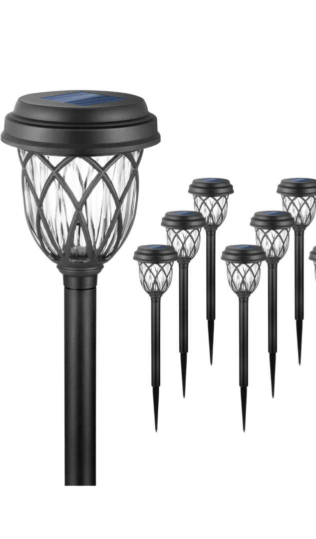 Pack of 6 Solar Lights Outdoor Garden Pathway Solar Powered Yard Lights for Walkway Sidewalk Driveway.