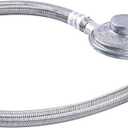 2 Feet Propane Regulator Hose with Gauge, Stainless Braided Hose for Most LP Grill Heater and Fire Pit Table, 3/8'' Female Flare Fitting