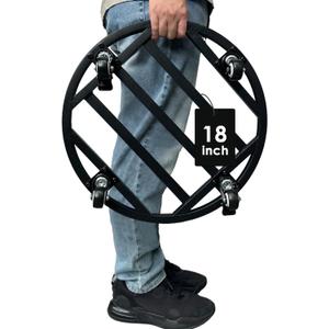 18 Inch Metal Plant Caddy with Wheels Heavy Duty,Large Rolling Plant Stand Indoor Outdoor Use,Round Plant Dolly with Heavy Casters,Rust-Proof Plant Roller Tray for Big Planters Pots,1-Pack
