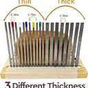 Wooden Bread Box with Stainless Steel Bread Slicer, 7Liters Bread Storage Container, Adjustable Bread Slicing Guide with Crumb Tray and 20pcs Liners, for Homemade, Loafs, Sandwiches, Bagels