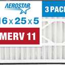 Aerostar 16x25x5 Air Filter MERV 11, Furnance Filters AC HVAC Replacement for Trion Air Bear 229990-105, (3 Pack) (Actual Size:15 5/8 x 24 1/8 x 4 7/8 Inches)