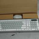 Wireless Keyboard and Mouse Combo, Full-Sized Wireless Keyboard and Adjustable DPI Mouse, 2.4GHz USB Receiver, Silent Keyboard and Mouse for PC, Windows, MAC, Desktop, Laptop (Avocado Green)
