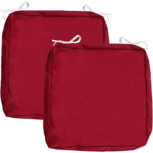 Sqodok Patio Cushion Covers 18x18 Waterproof Outdoor Cushion Covers Replacement 2Pack Patio Cushion Seat Slicovers with Ties for Sectional Sofa, Wicker Chair, Dark Red