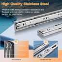 YENUO Soft Close Stainless Steel Full Extension Drawer Slides Side Mount 10 12 14 16 18 20 22 24 inch Ball Bearing Rails Track Guide Glides Runners Heavy 100 lb (Stainless Soft Close-1 Pair, 20 Inch)