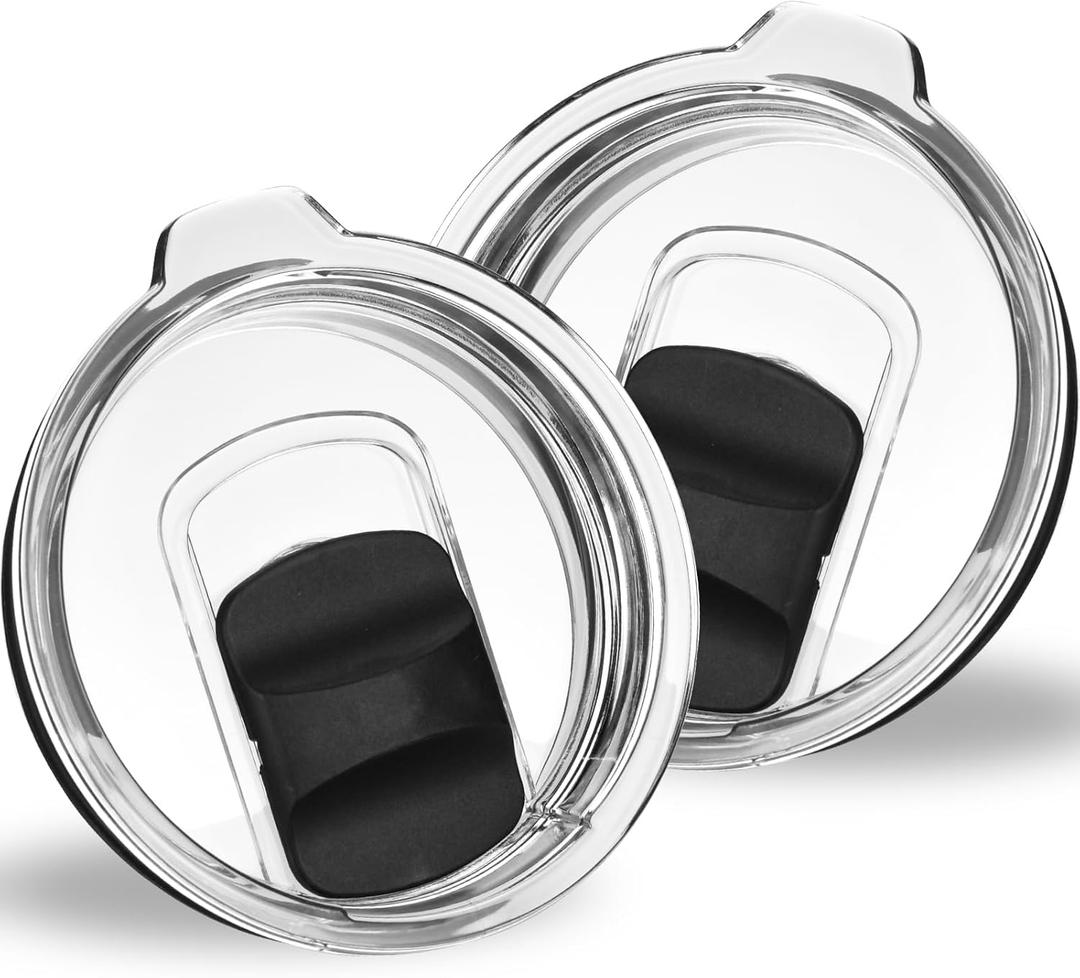 Tumbler Lids for Yeti, 2 Pack 20 oz Magnetic Replacement Tops for Yeti 20 oz Tumbler, 16 oz Pints, 10/24 oz Mug, 10 oz Lowball, Spill Proof Covers with Magnetic Slider for Ozark Trail, Old Style Rtic