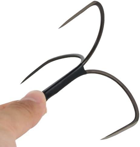 Pack of 2, 5pcs Finishing Hooks Snagging Hooks Three Claw Grind Nonbarb Black Nickel Strong Anchor Hook for Fishing (Model 9A)
