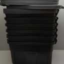 Rubbermaid 18 GAL 6 Pack Garage Storage Bins with Stackable Lid, Heavy Duty - Made in USA - Extreme Temperature Resistant, Durable Plastic Containers with Handles - Solid Black and Grey