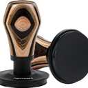 Normcore 53.3mm Coffee Tamper V4.1, Spring Loaded Tamper with Titanium PVD Coating Flat Base, Espresso Tamper Fits 54mm Breville Sage Portafilters, Colorful Wood Handle