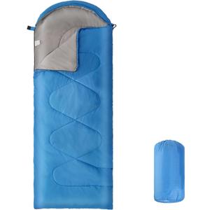 Sleeping Bags for Adults KidsLightweight Waterproof Compact Sleeping Bag with Stuff Sack for Warm Camping Cold Hiking Traveling Outdoor Activities (Large, blue)