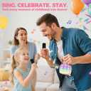 YLL Mini Karaoke Machine for Kids Adults, Portable Bluetooth Speaker with 2 Wireless Microphones, Trendy Birthday Gifts Toys for Girls Ages 3, 4, 5, 6, 7, 8, 9, 10+ Years Old Home Family Party (P-ink)