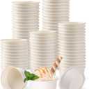 200 Count 5 OZ Disposable White Ice Cream Cups Medium Hot and Cold To Go Cups Paper Cup Takeout Food Container