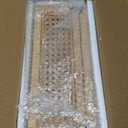 Rattan Decorative Box with Lid, Rectangular Woven with Glass for Display, Set of 2 Wicker for Decor