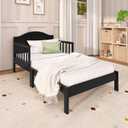 Dream On Me Sydney Toddler Bed, GREENGUARD Gold, Pinewood, Black, 53x29x28 Inch