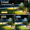APONUO Solar Pathway Lights Outdoor, 3 Color Temperatures Selectable CCT, Focused Ground Spot Lens, Brighter Up to 12 Hrs IP65 Waterproof Path Lights for Walkway Driveway Yard Garden, Black, 8 Pack