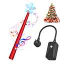 Magic Christmas Light Wand Wireless Magic Remote Wand Switch Kit with Music Surpised for Kids Remote Control Outlet Switch for Christmas Tree Lights Decor String Lights Indoor/Outdoor, Fiery Red