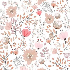 VEELIKE Soft Pink Floral Peel and Stick Wallpaper Boho Pink Floral Wallpaper for Girls Bedroom Nursery 17.7''x118'' Removable Renter Friendly Wallpaper Floral Mural Contact Paper for Cabinets Drawers