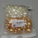 Jadive 200 Pieces Pearl Beads for Vase Filler Centerpieces, No Holes Pearl Makeup Beads for Wedding Holiday Party Home Brushes Holder Decor, 10/14/20/30 mm(White, Gold)