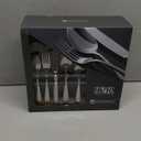 KEAWELL Premium 20/45/65 Piece Louise Hammered Silverware Set with Round Edge, 18/10 Stainless Steel, Service for 4/8/12, Fine Flatware Set, Dishwasher Safe (45)