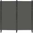 MAYOLIAH 4 Panel Privacy Screen Room Dividers 6FT Tall Portable Office Wall Divider for Rooms Separator 136"x20"x71", Grey