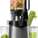 Cold Press Juicer, 5.8" Extra Large Feed Chute Fit Whole Fruits & Vegetables, 350W Slow Masticating Juicer Machines, Easy to Clean, High Juice Yield (Deep Grey)