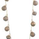 Creative Co-Op Embossed Mercury Glass Ball Ornament Garland, Marbled Taupe (72 Inch)