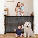 Hooomyai Extra-Wide Retractable Baby & Pet Gate - 34" Tall, Extends up to 71" Wide, Easy One-Hand Operation, Family Choice Award Winner, Safe for Kids & Pets, Indoor & Outdoor, Black