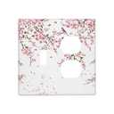 Spshian Light Switch Cover Plate Cherry Spring Plum Floral Sakura Pink Flowers 2 Gang Switch Plate Covers 1 Toggle Duplex Combo Wall Plates GFCI Switch Plates and Outlet Covers for Home Decor