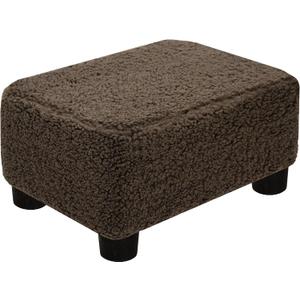CAROLMADE Small Foot Stool Ottoman Footstool with Legs Under Desk Footrest for Living Room Bedroom and Office, Soft Brown (11"D x 15.4"W x 8.3"H)